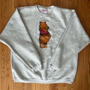 Vintage Hanes Winnie The Pooh Crewneck Raglan Grey Sweatshirt